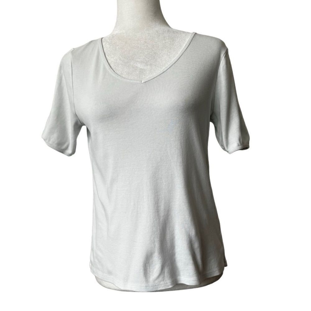 Chico’s Woman’s The Ultimate Tee White Short Sleeve V Neck SZ S